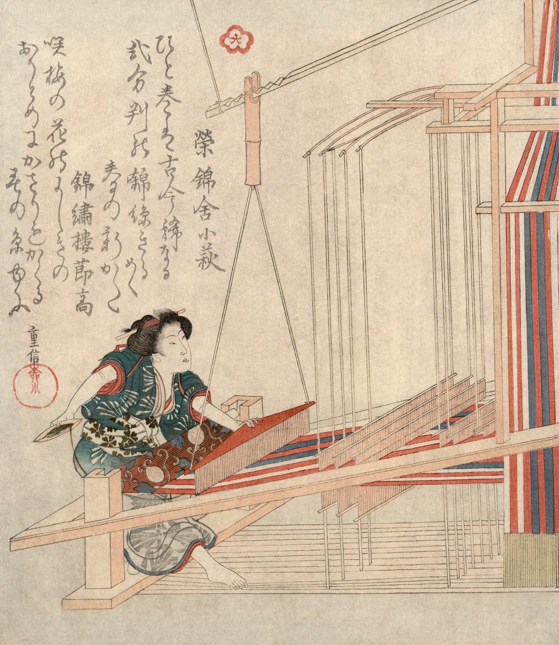 Hataori织造，约1829年。   作者 柳川繁信