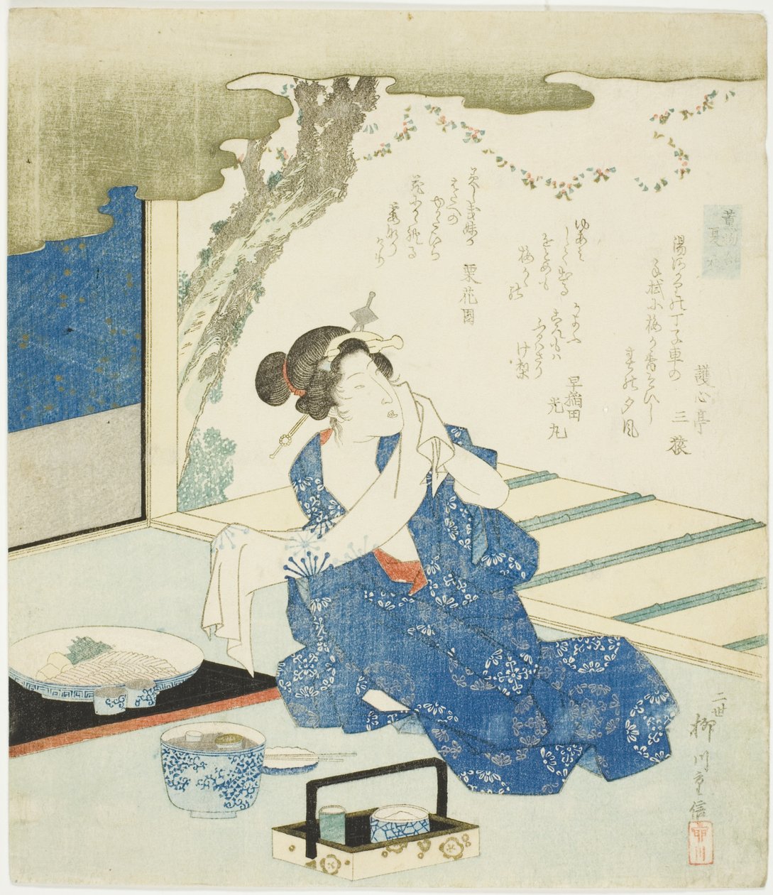 夏袍（Natsugoromo），选自 "比香（Takimono awase）"系列 作者 柳川重信二世