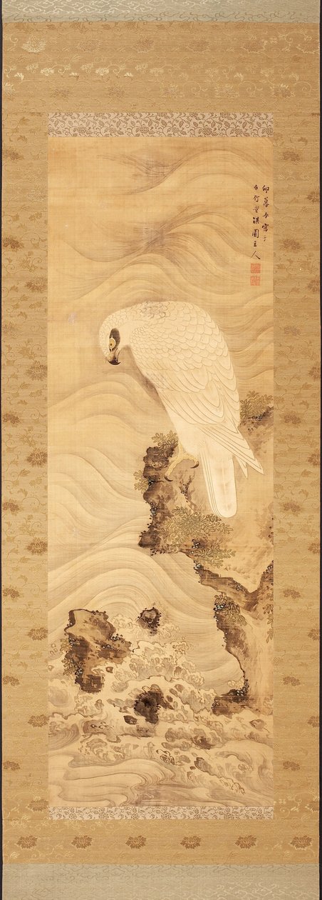 柳泽健海鹰在一块岩石与波 作者 柳泽坚