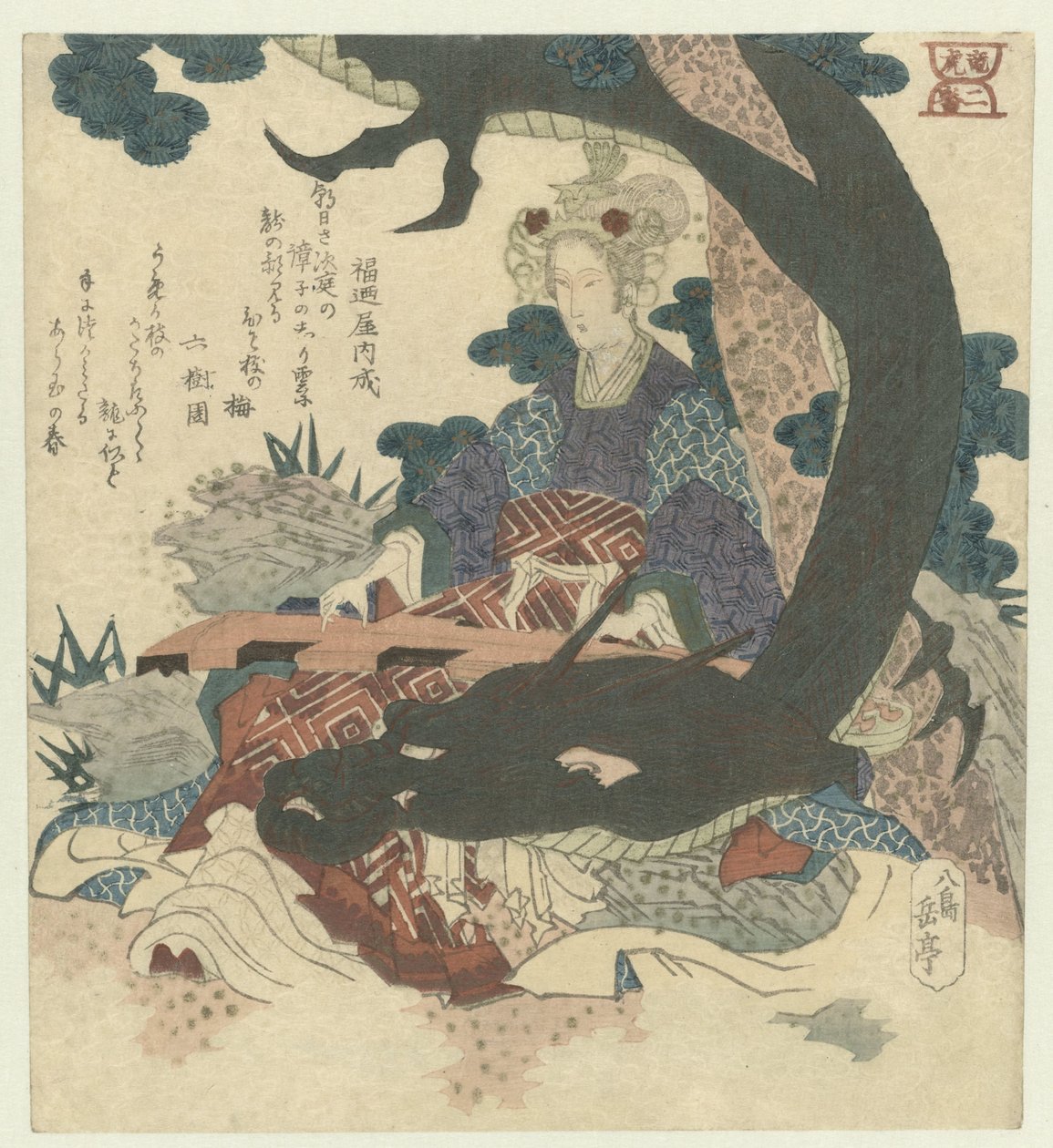 第二名：中国女人与龙 霓般（物体上的标题） 龙与虎（系列名） Ryûko（物体上的系列标题） 作者 矢岛学亭