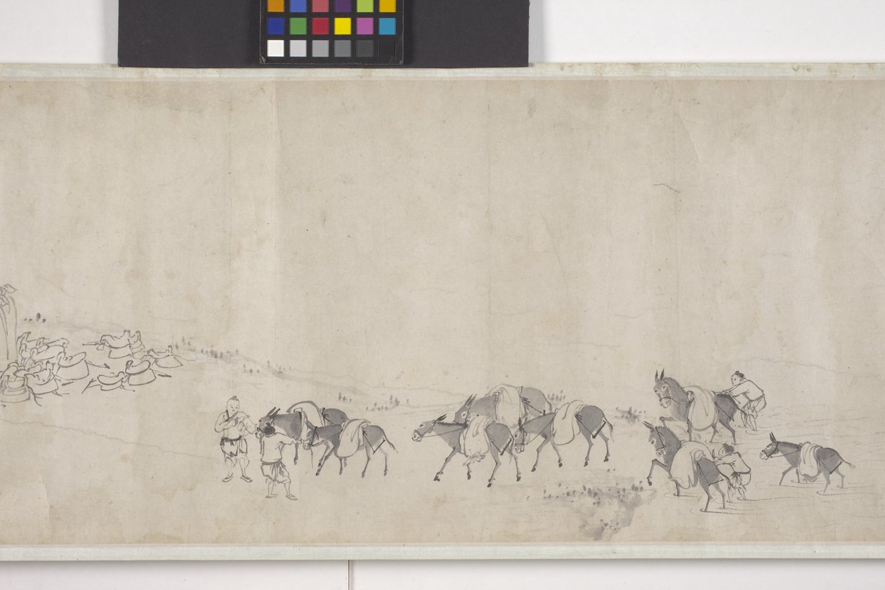 《百驴驮粮》，手卷，约1700年（纸本水墨） 作者 叶寅