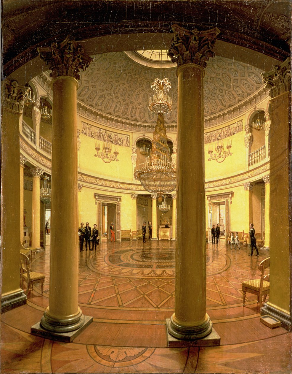 圆形建筑的内部在冬宫，1834年 作者 叶菲姆·图哈里诺夫（Yefim Tukharinov）