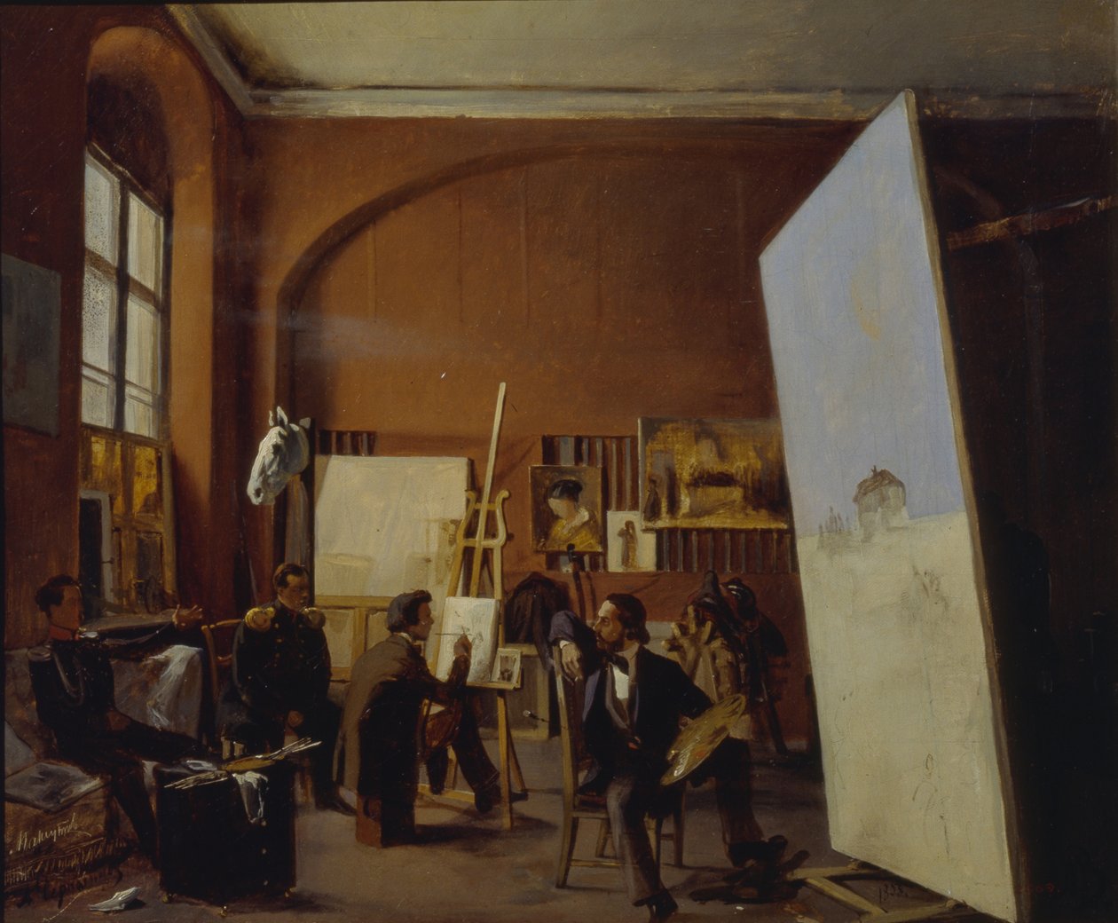 画家瓦西里·马克苏托夫伯爵的工作室，1858年 作者 耶夫格拉夫（Yevgraf Semyonovich Sorokin）