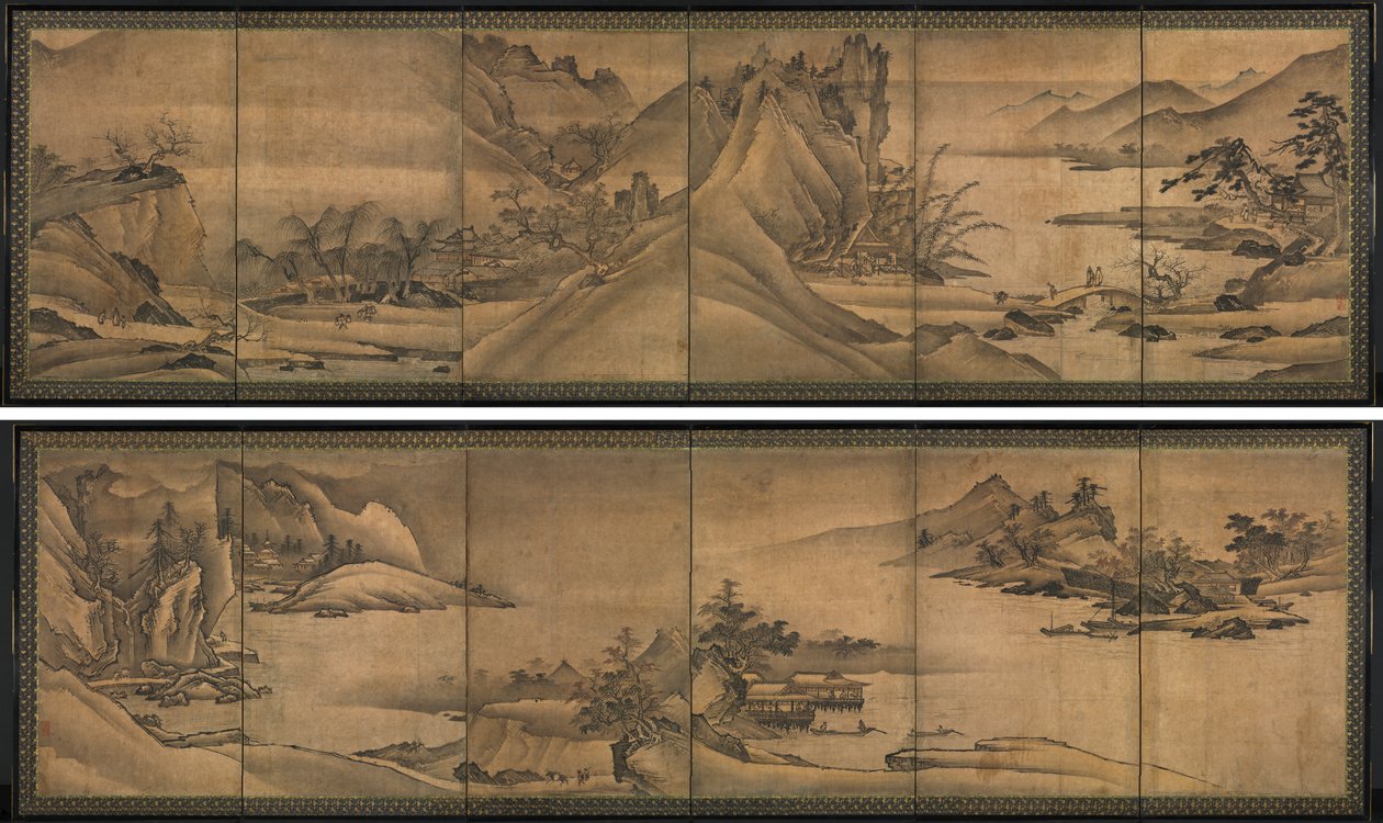 四季风景 作者 Yi Sumun（韩国人，公元前 1404 年）