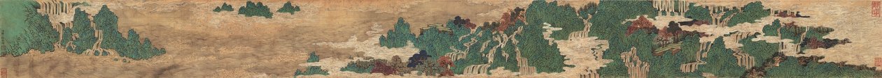 金绿色山脉（纸上的油墨和彩色） 作者 邹一贵