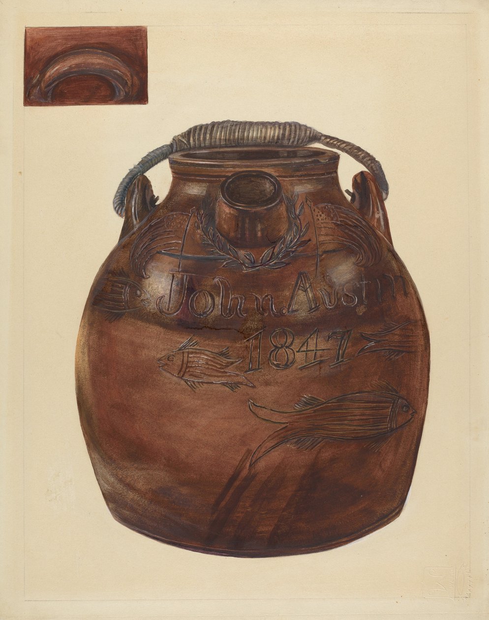 苹果酒或水壶, 1935-1942. 作者 约兰德·德拉瑟