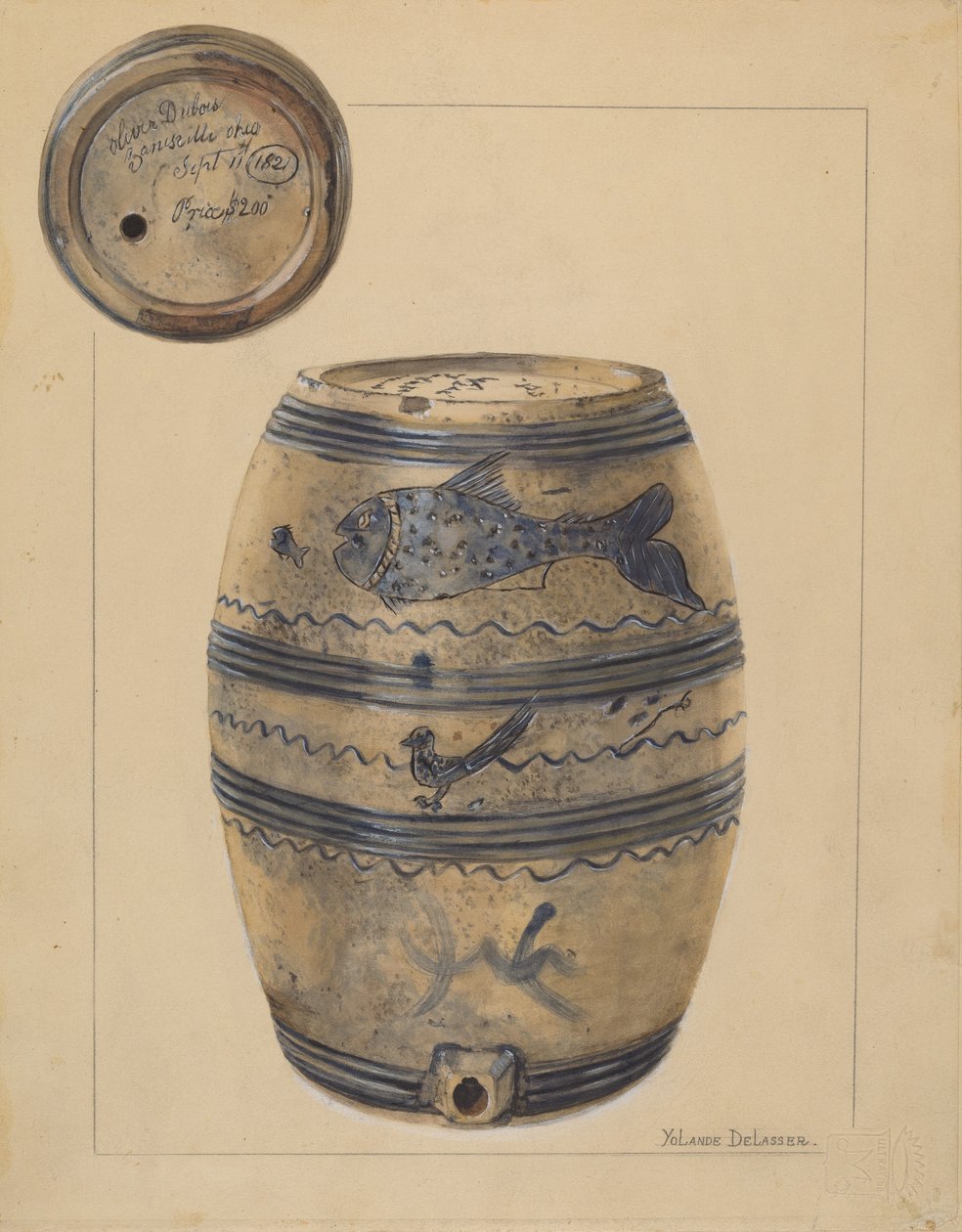 酒桶，约1936年。 作者 约兰德·德拉瑟