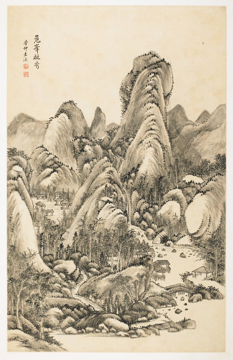 悬崖的壮丽》，选自一本 12 片叶子的画册 作者 金永熙