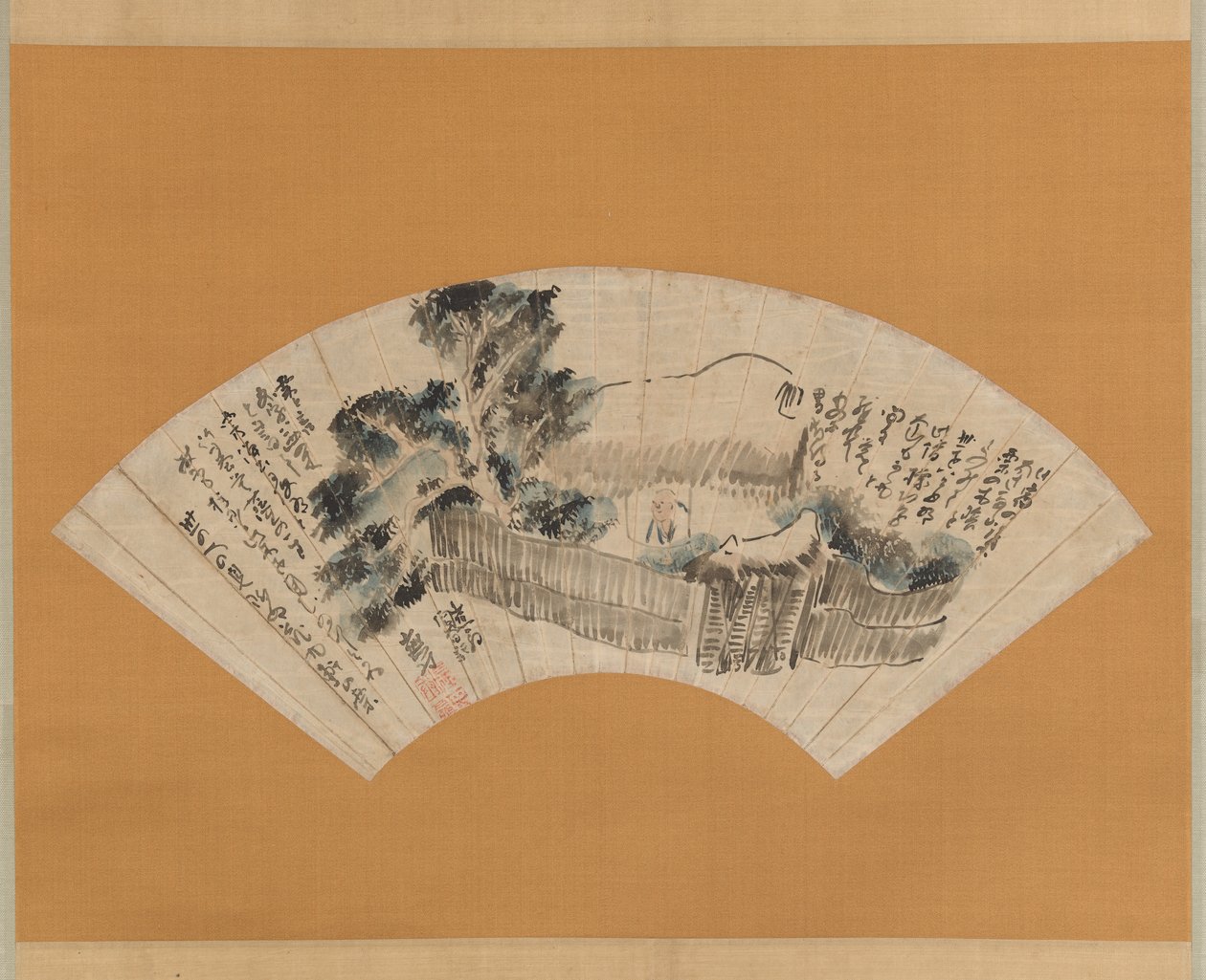 通往北方深处的狭窄之路》中的场景 Oku no hosomichi ，约1780年。 作者 尤萨·布森（Yosa Buson）