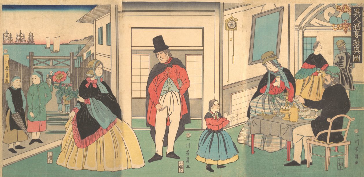 1862年2月，正在享受宴会的外国人。 作者 吉和