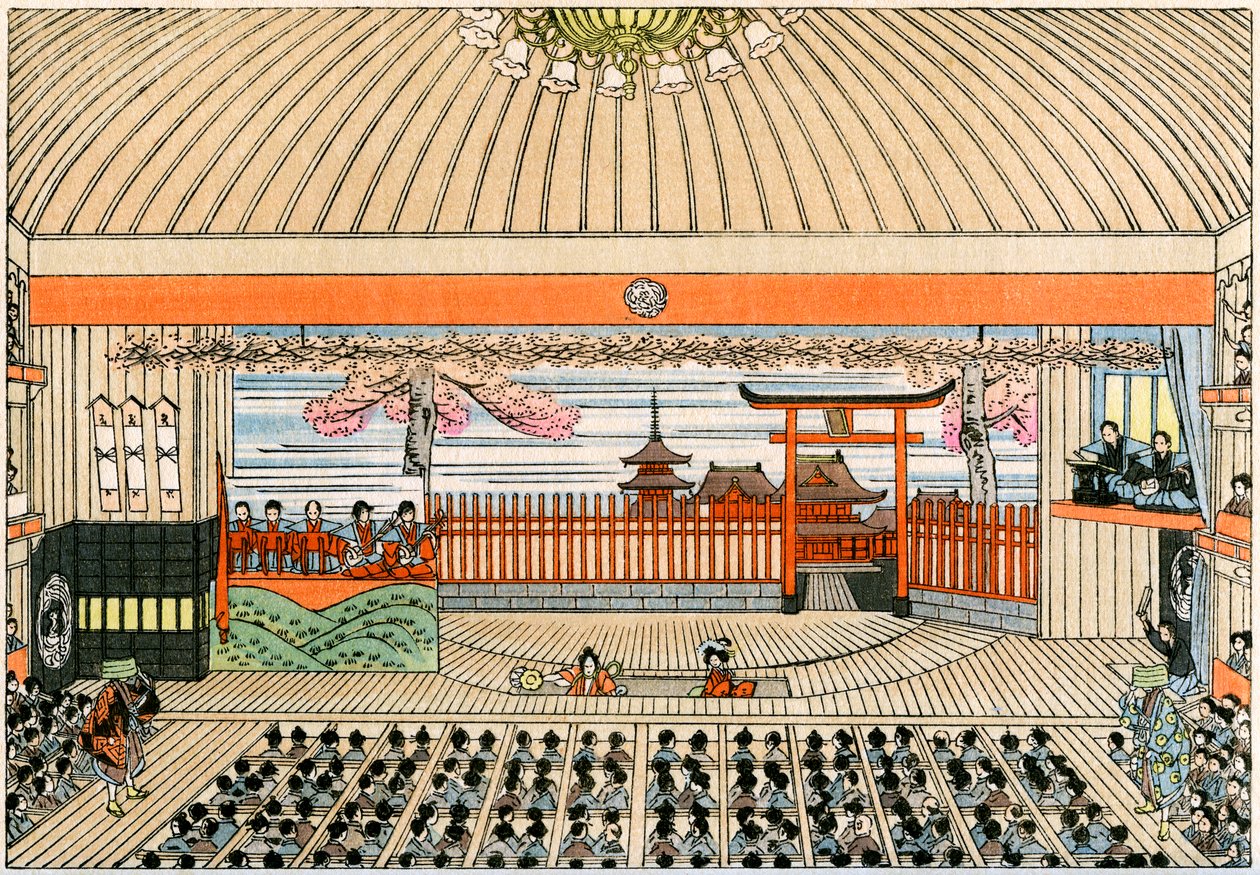 日本传统剧场：东京主要剧场歌舞伎座的舞台及其旋转平台 作者 新井义宗