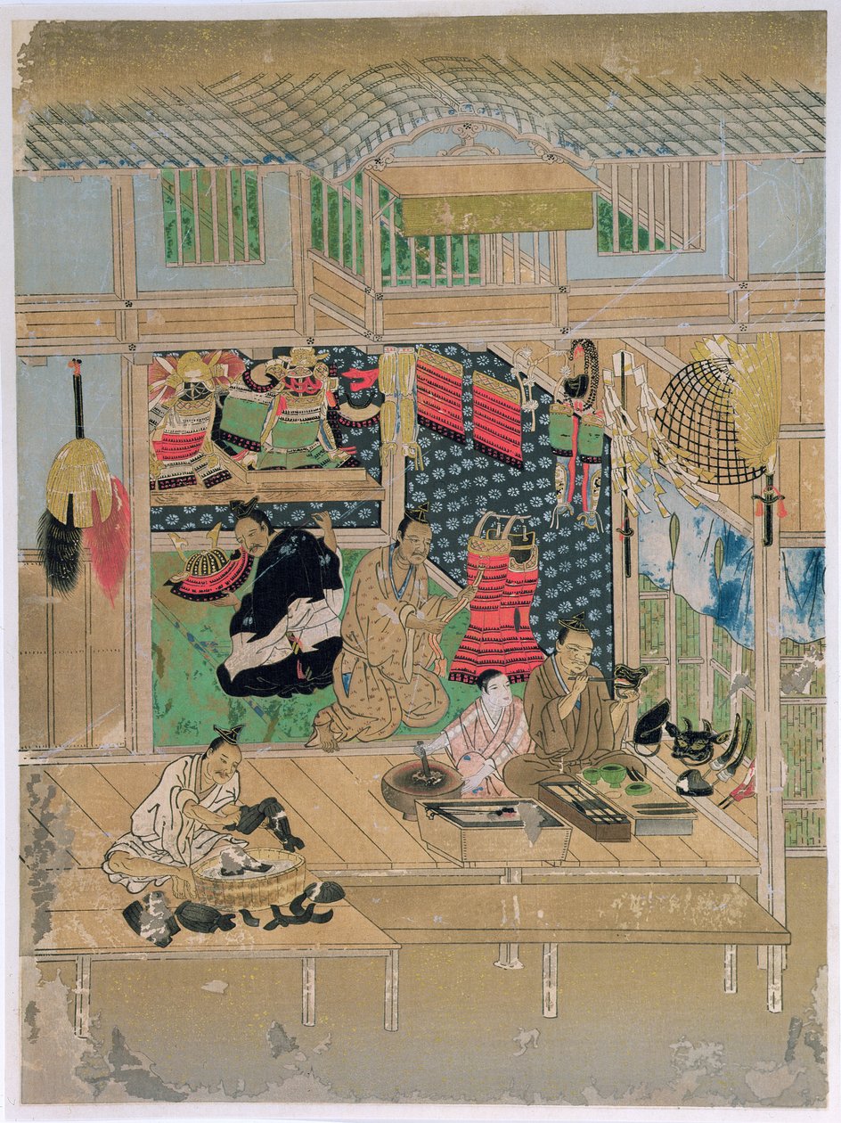 Armourers，来自杂志&39;The Kokka&39;的插图，1914年7月9colour litho） 作者 卡诺佳信