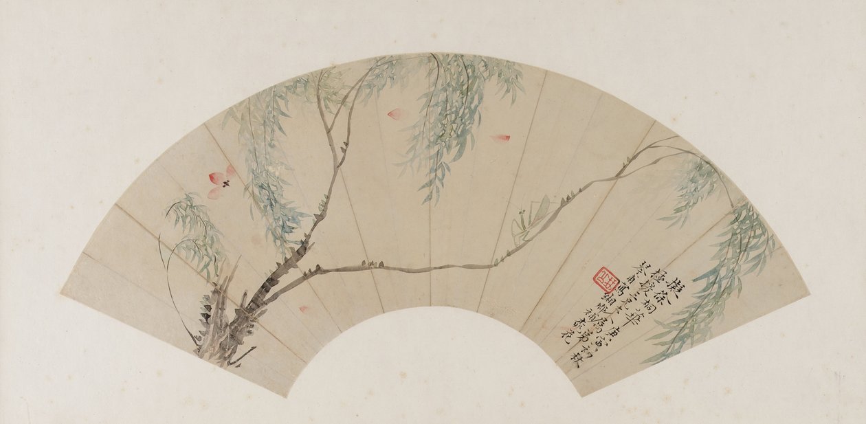 清代杨柳的一个分支，大概是1770年（墨水和纸上的颜色） 作者 圆通