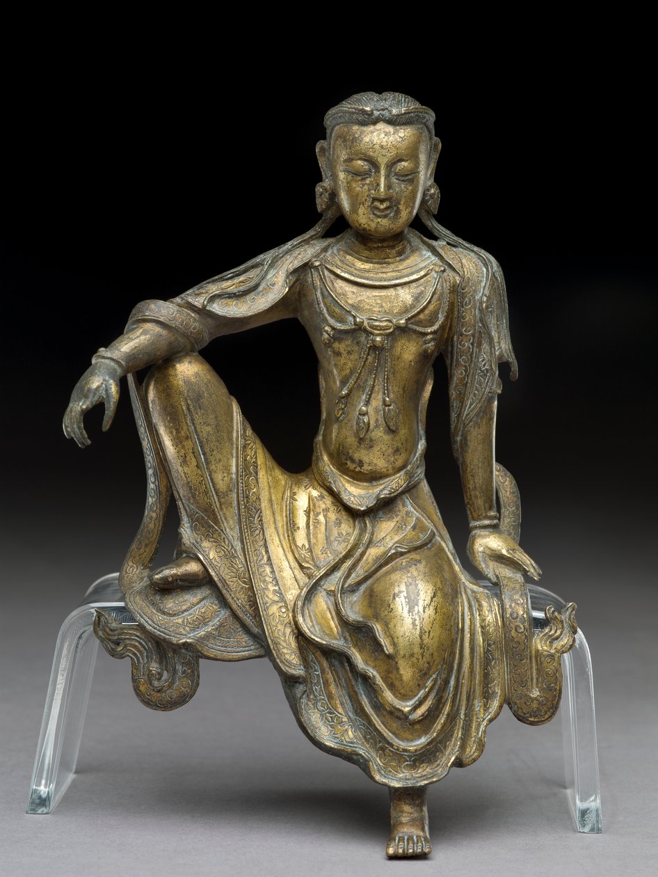 观世音菩萨，元代（鎏金铜）（另见119004）。 作者 元代中文学校