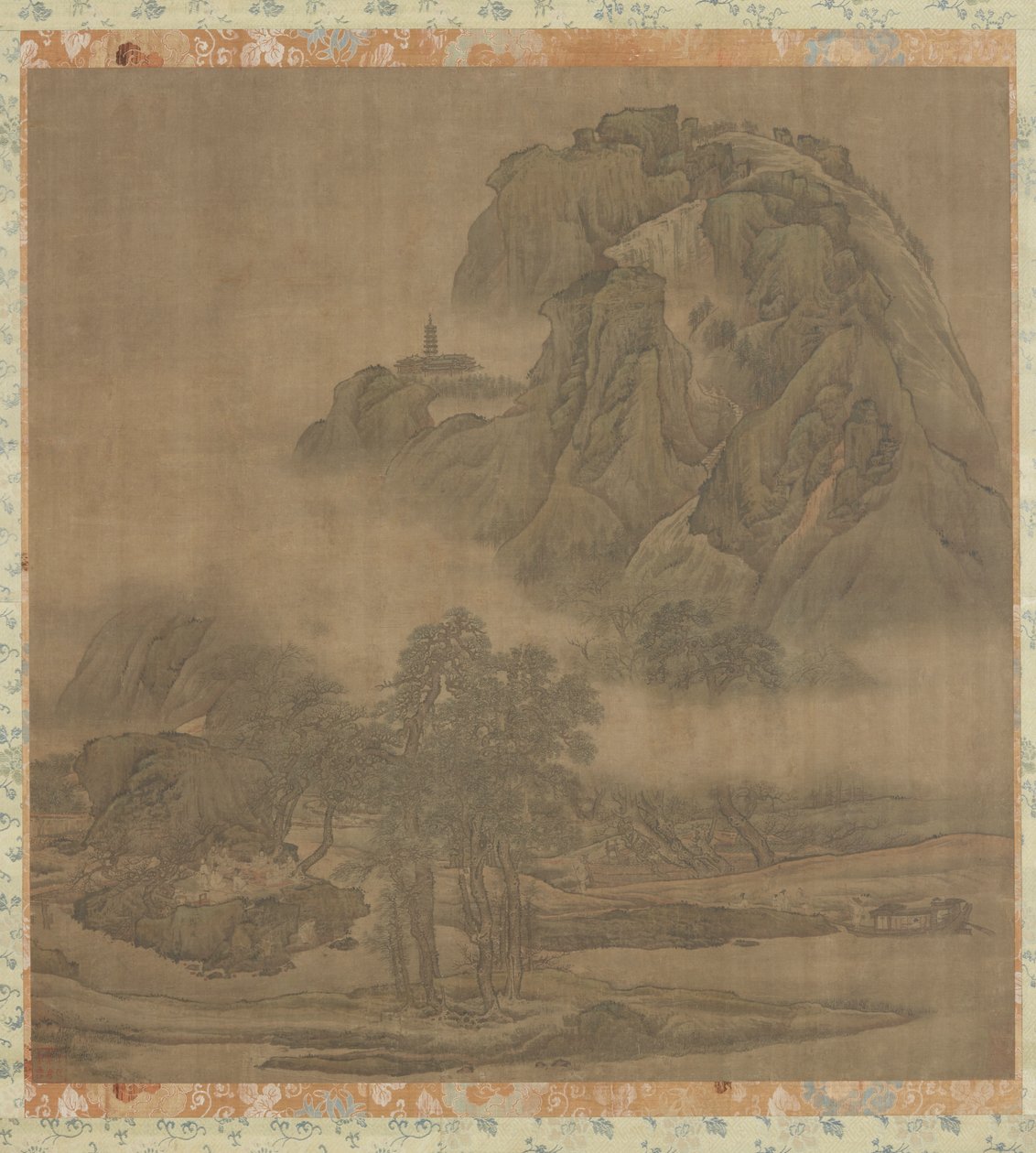 河堤上的野餐，清朝，18世纪。 作者 袁江