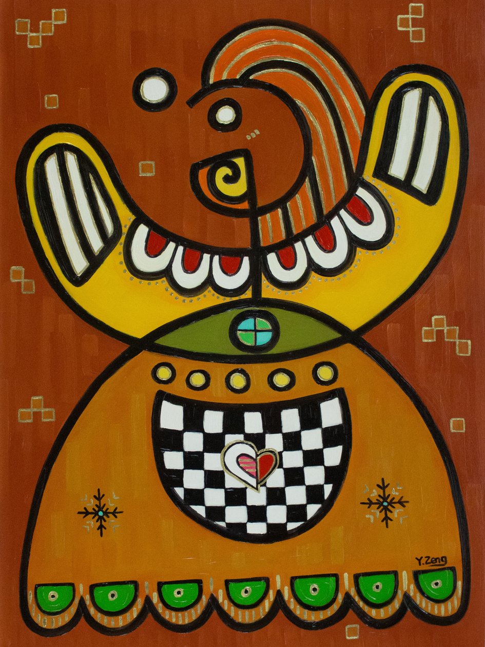 姜饼女士，2023 年（木板油画） 作者 曾悦