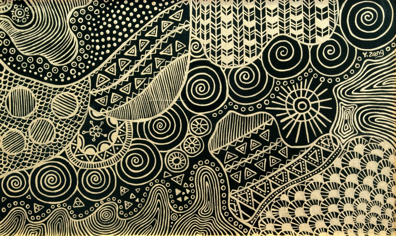 金色涂鸦，2023 年（布面油画） 作者 曾悦