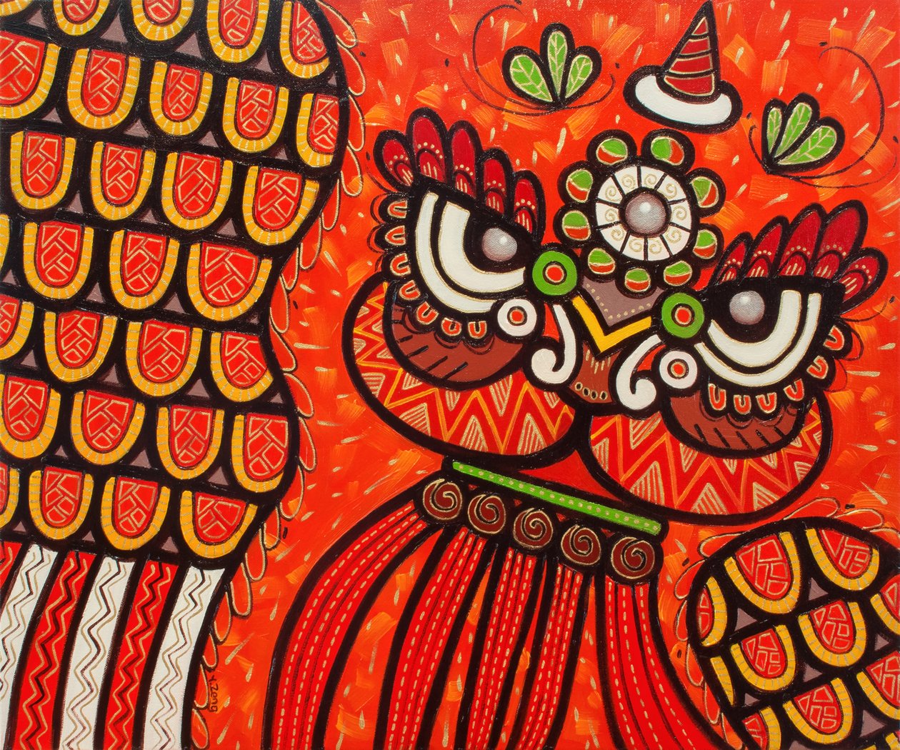 舞狮红》，2023 年（布面油画） 作者 曾悦