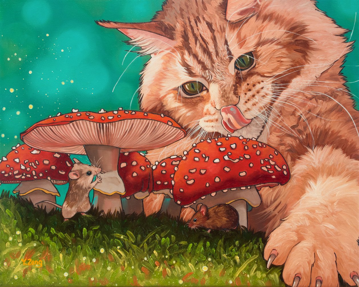 蘑菇棚，2023 年（布面油画） 作者 曾悦