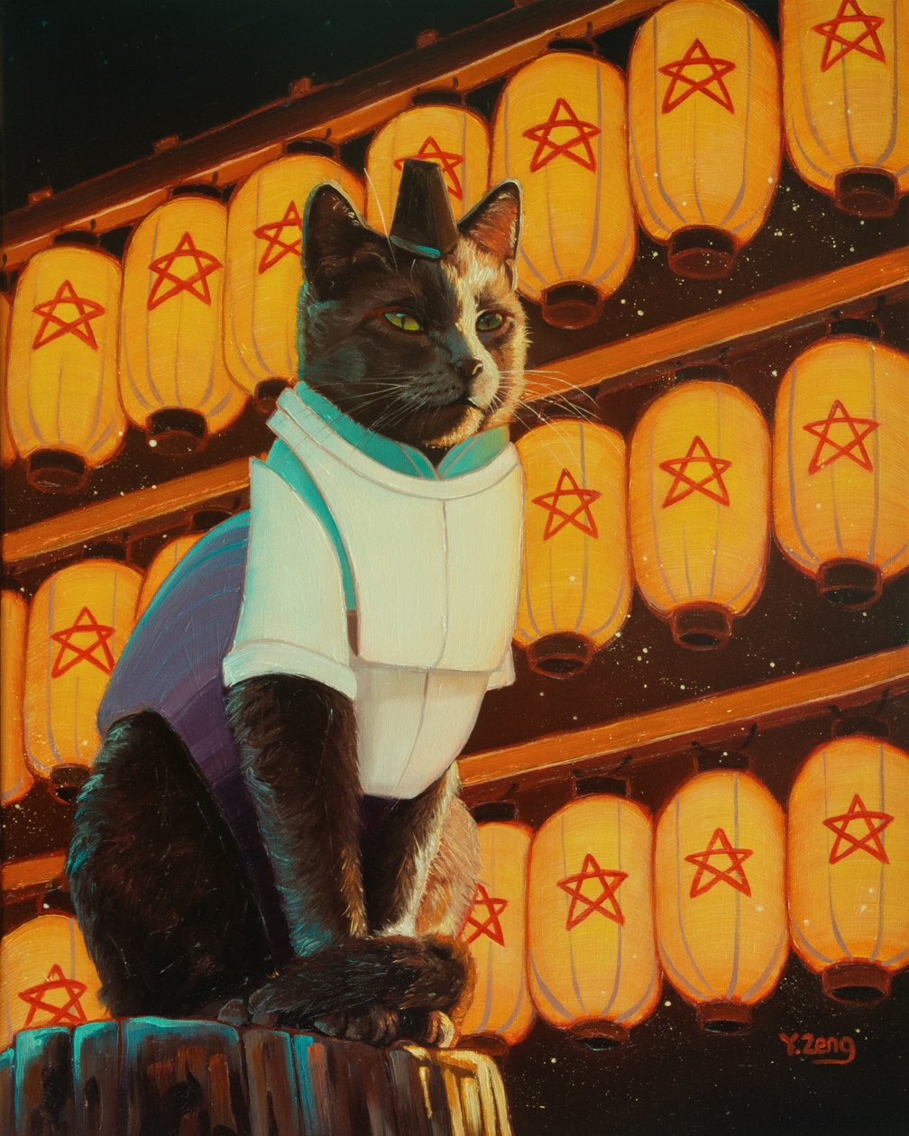 OnMeowJi, 2023（布面油画） 作者 曾悦