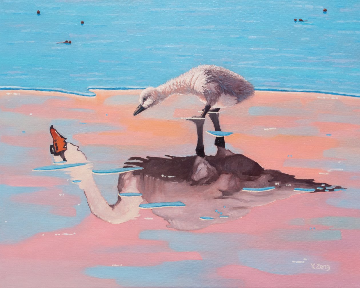 丑小鸭，2023 年（布面油画） 作者 曾悦
