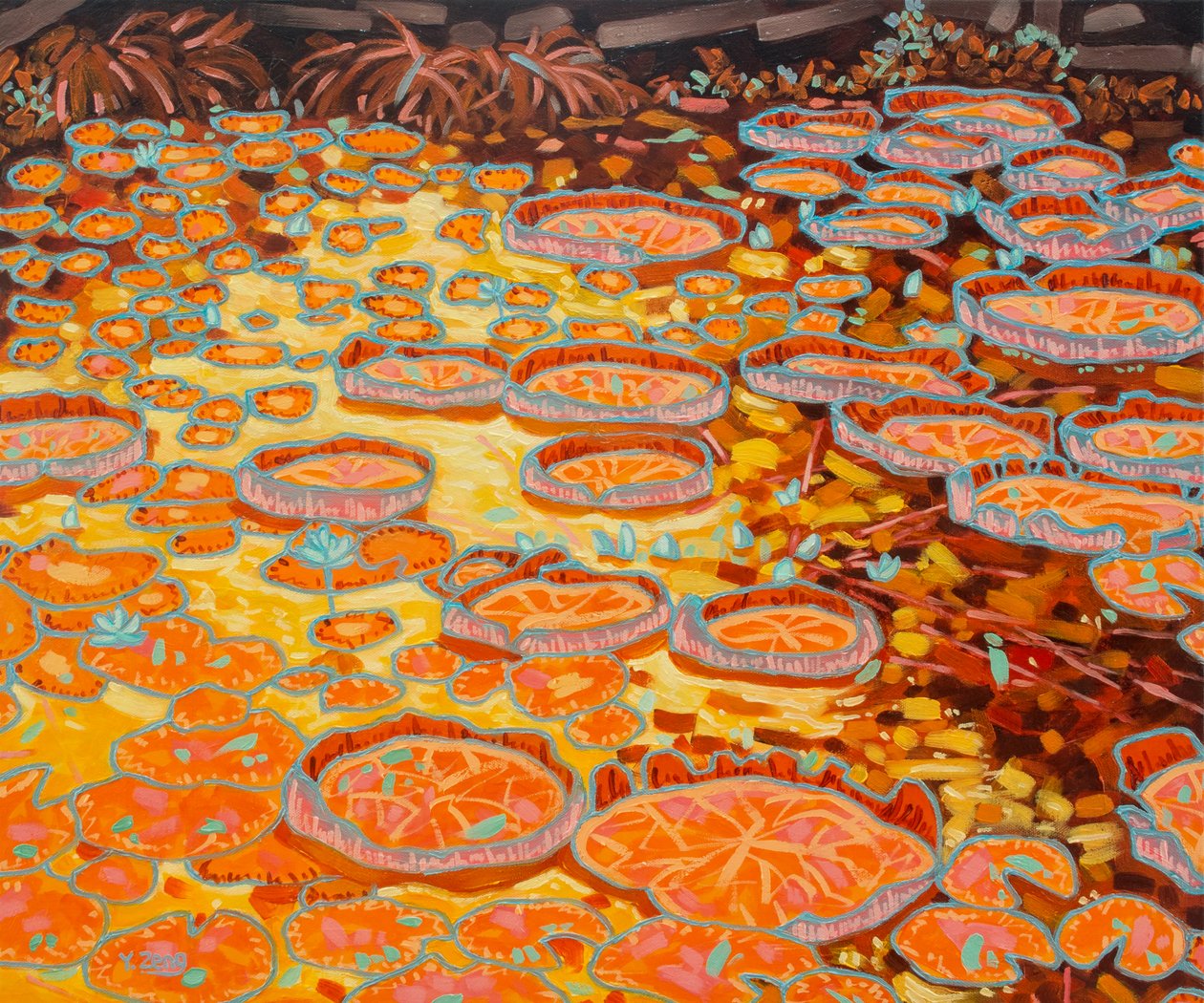 睡莲池塘黄，2023 年（布面油画） 作者 曾悦