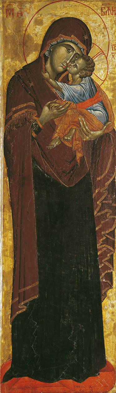 图标被称为“沙皇独山的圣母”，c.1350（面板上的蛋彩画） 作者 南斯拉夫学校