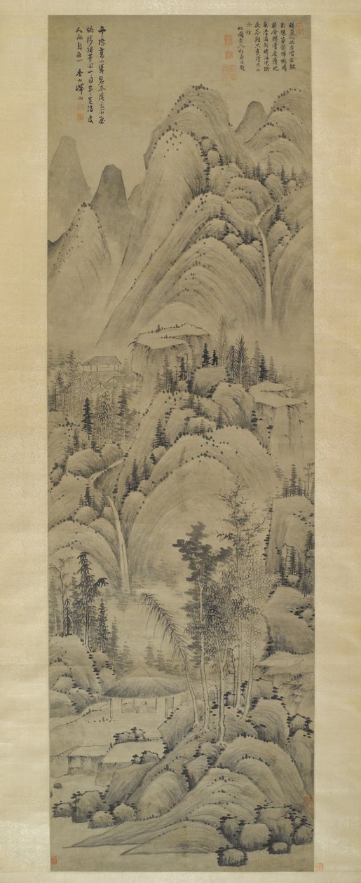 景观，悬挂卷轴，明代（1368-1644）（纸上墨水） 作者 云祥云祥