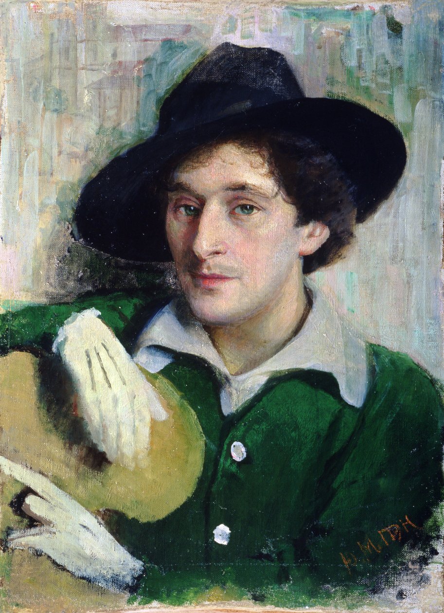 Marc Chagall的肖像，c.1910 作者 尤里·莫伊西耶维奇（Yuri Moiseyevich Pen）