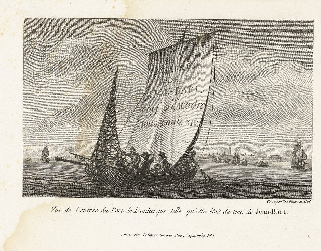 Ingang tot de haven van Duinkerke，约 1693-1694 年
让-巴特时期敦刻尔克港入口的景色（标题在实物上）
路易十四时期让-巴特的战斗记录（系列标题） 作者 伊夫·玛丽·勒·古阿兹