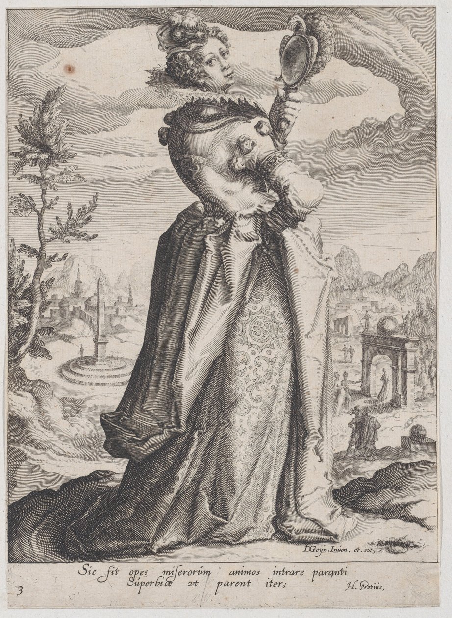 骄傲，来自《美德与恶习》，1596-97年，1596-97年。 作者 扎卡里亚斯·多伦多（Zacharias Dolendo）