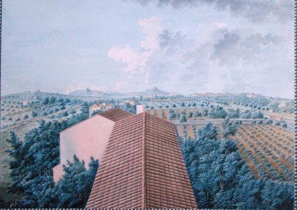 从土伦附近的美景园看雷凡迪特先生的花园（纸上水粉画） 作者 扎查里·费利克斯·杜门