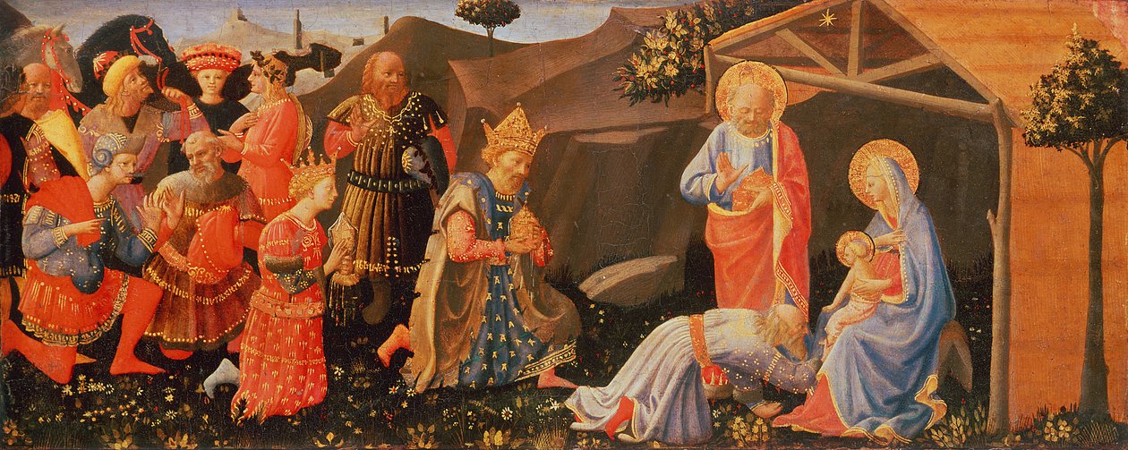 对贤士的崇拜，c.1433-4（木头上的蛋蛋） 作者 Benedetto Strozzi 的 Zanobi