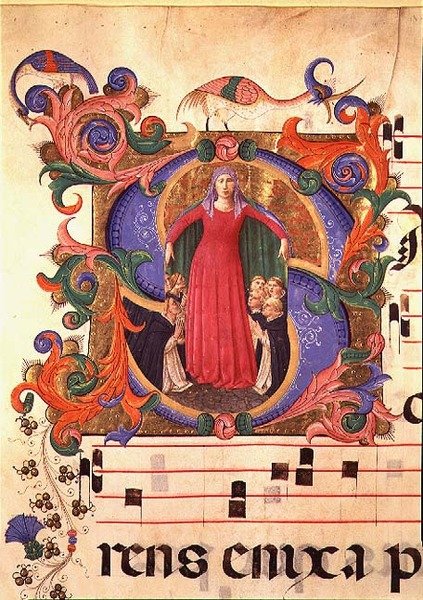 Missal 515 f.169r Madonna Misericordia，1448-49（详见88925-26） 作者 Benedetto Strozzi 的 Zanobi