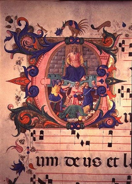 Missal 515 f.13v无辜者的大屠杀，来自1449年以前执行的合唱团（详见88910-11） 作者 Benedetto Strozzi 的 Zanobi