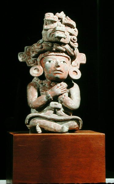 萨波特克 "13蛇 "女神造型的陪葬品，约600-900（陶瓷）。 作者 Zapotec Zapotec