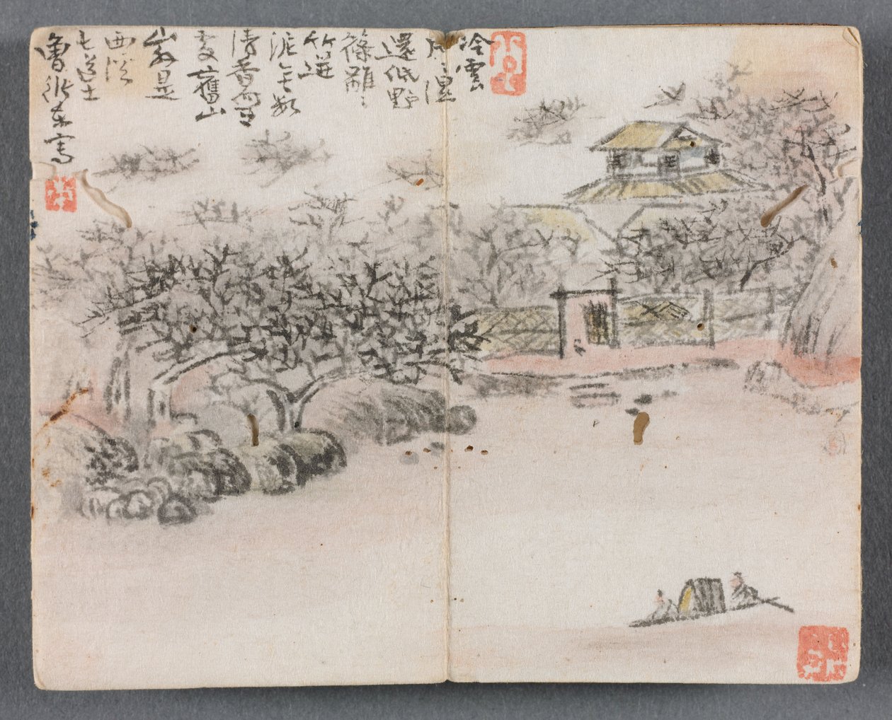 人物与风景微型画册（双船夫风景画） 作者 曾延东