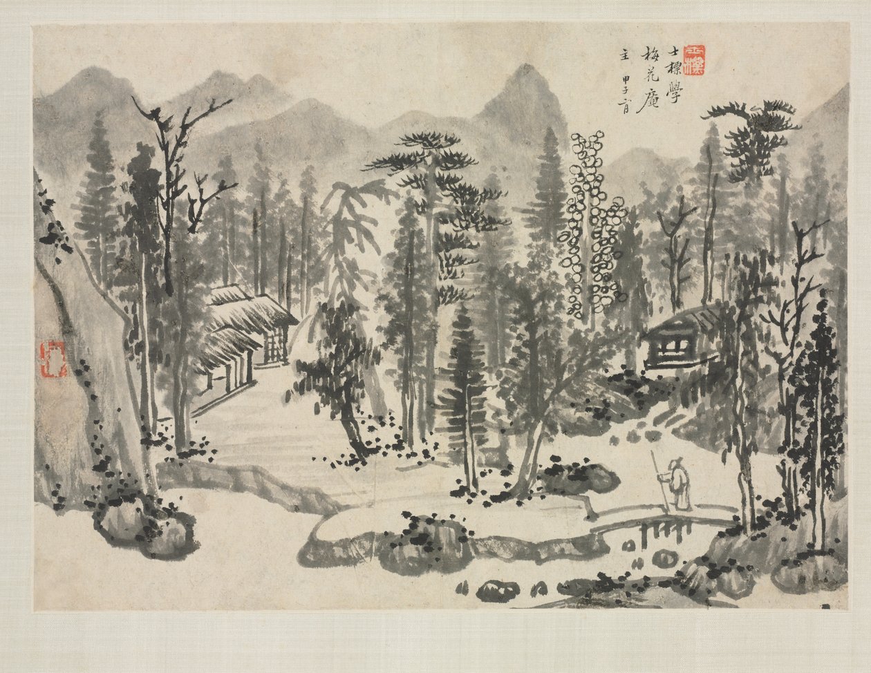 各种风格的山水画册：吴镇山水 作者 查士标