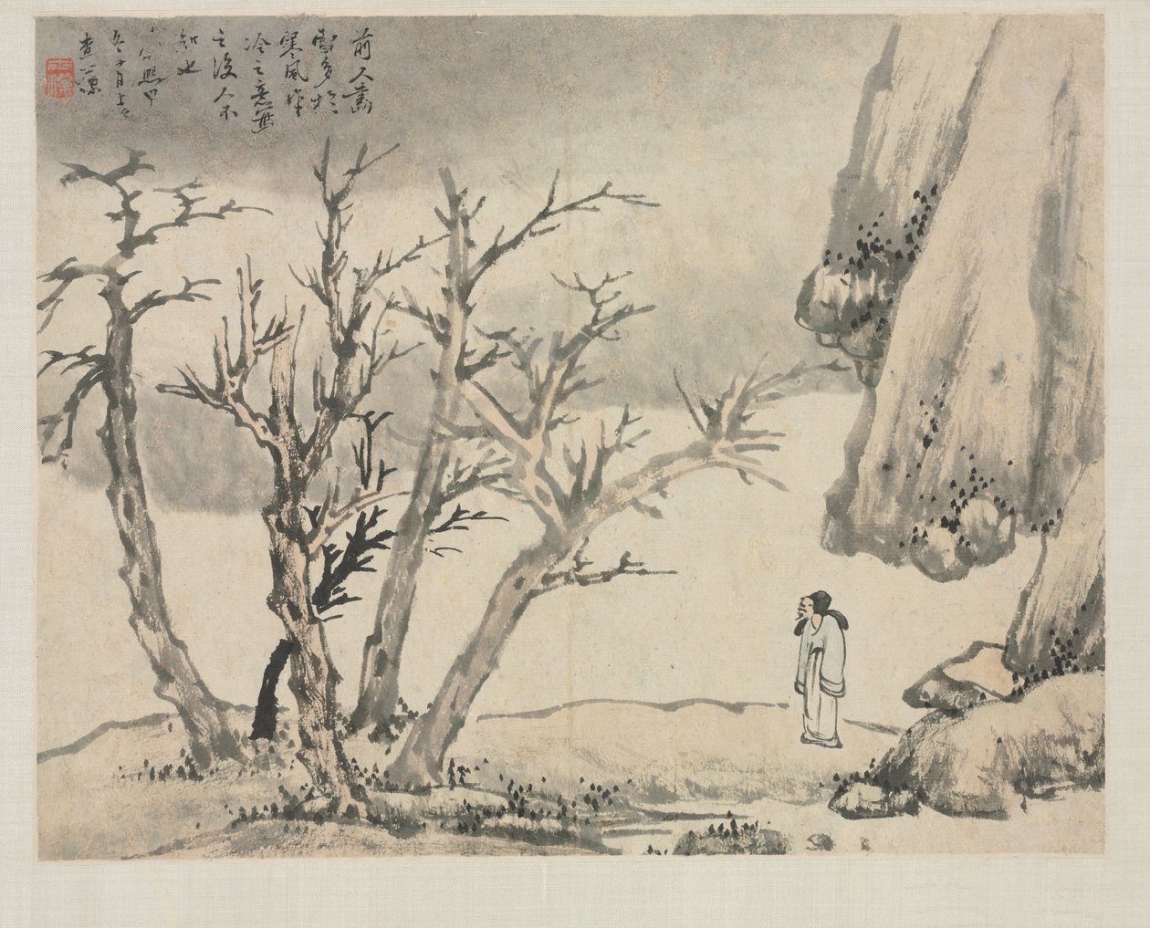 各种风格的风景相册：雪景 作者 查士标