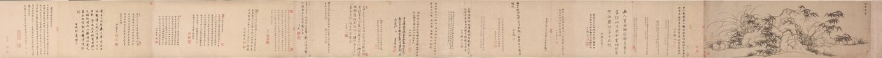 竹子、岩石和孤独的兰花，1271-1368。 作者 赵孟福