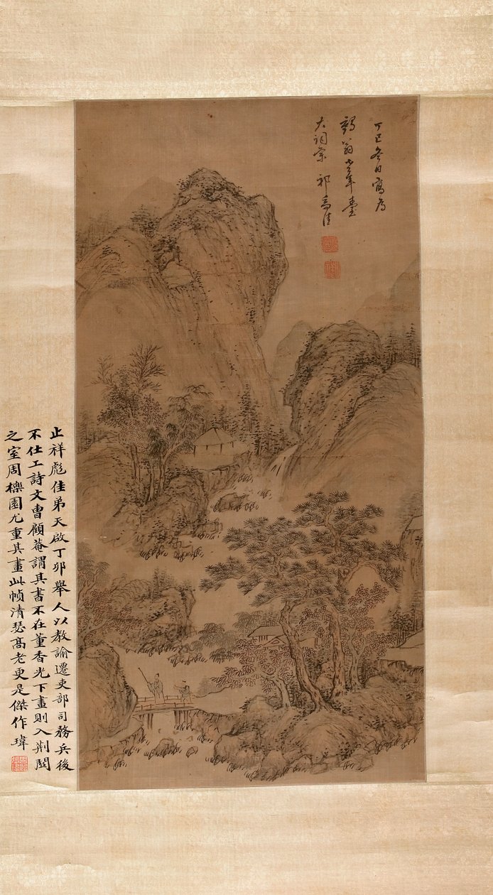 风景，1677（丝绸上的墨水和颜色） 作者 志家齐