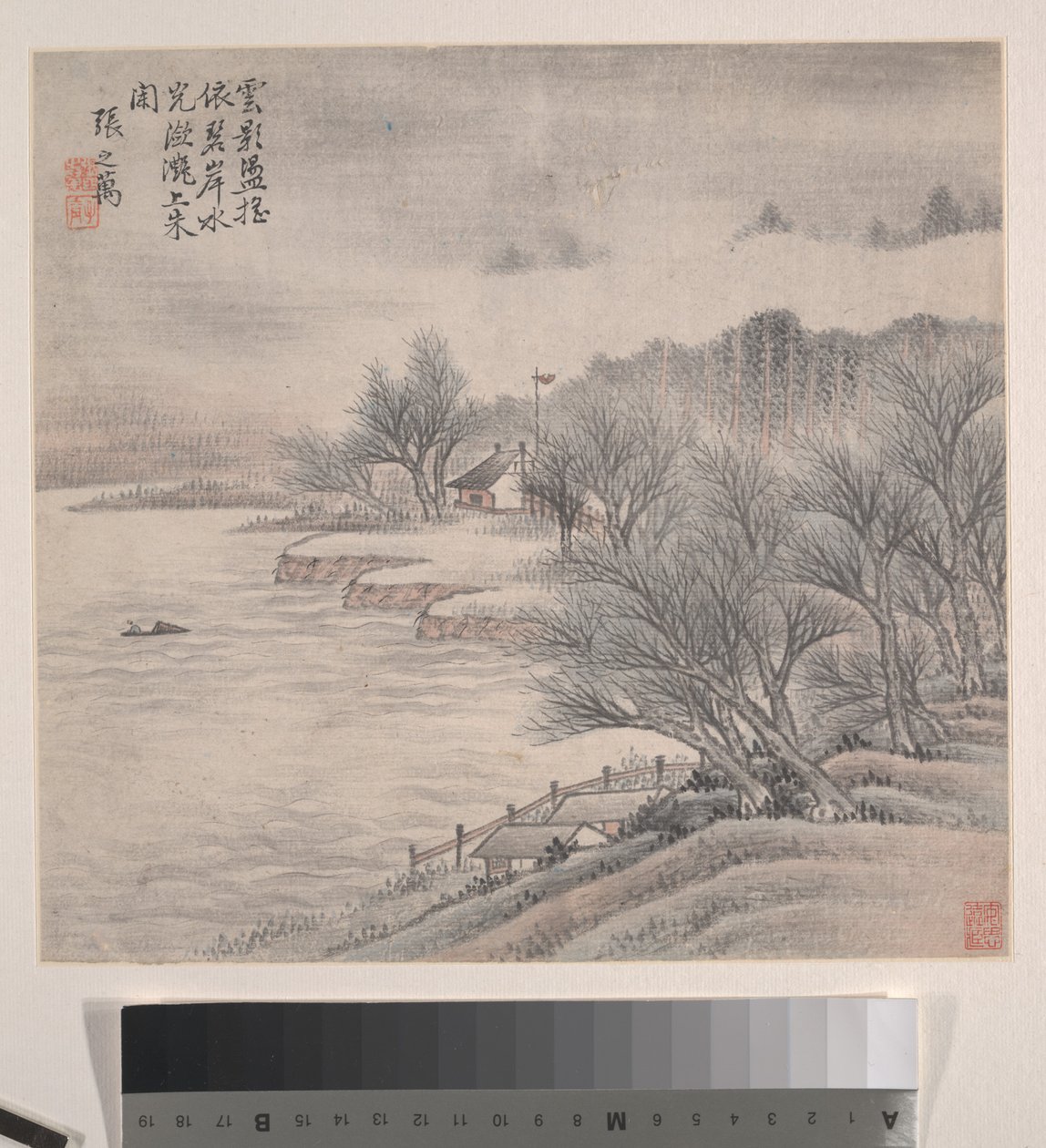 风景，1875 年（12 叶画册；纸本水墨和彩色） 作者 张志万