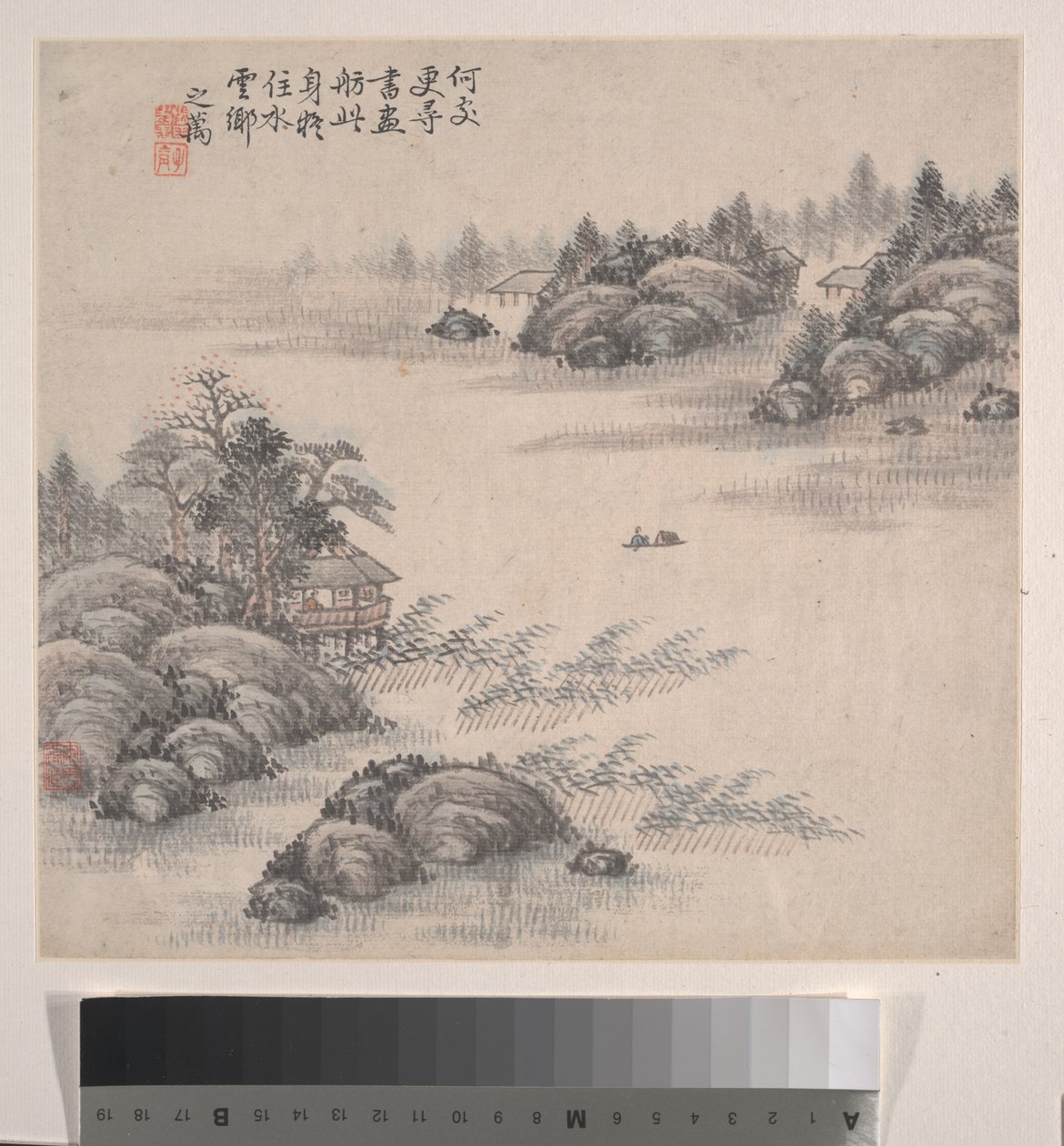 风景，1875 年（12 叶画册；纸本水墨和彩色） 作者 张志万
