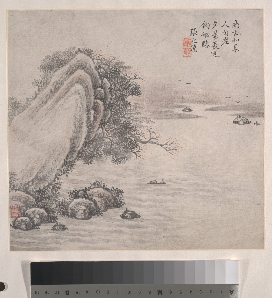 风景，1875 年（12 叶画册；纸本水墨和彩色） 作者 张志万