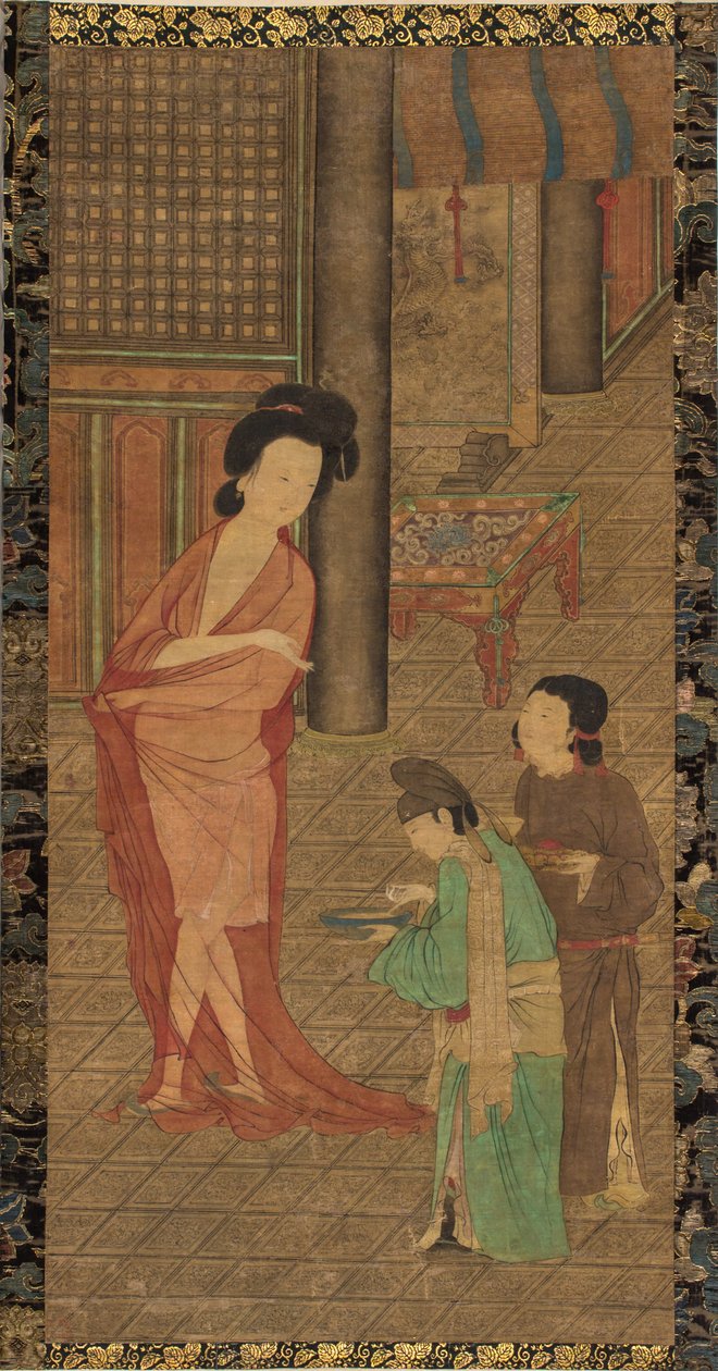 杨贵妃洗完澡后。 作者 周芳