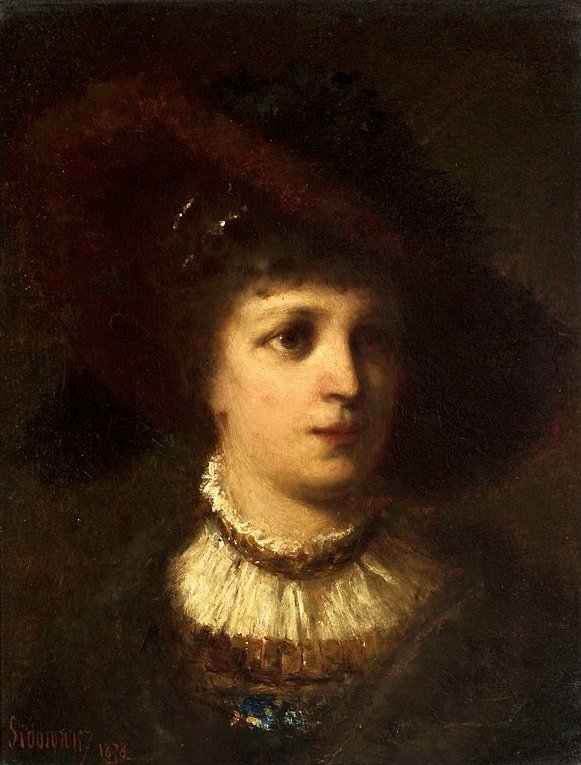 一个女人的肖像。 作者 Zygmunt Sidorowicz