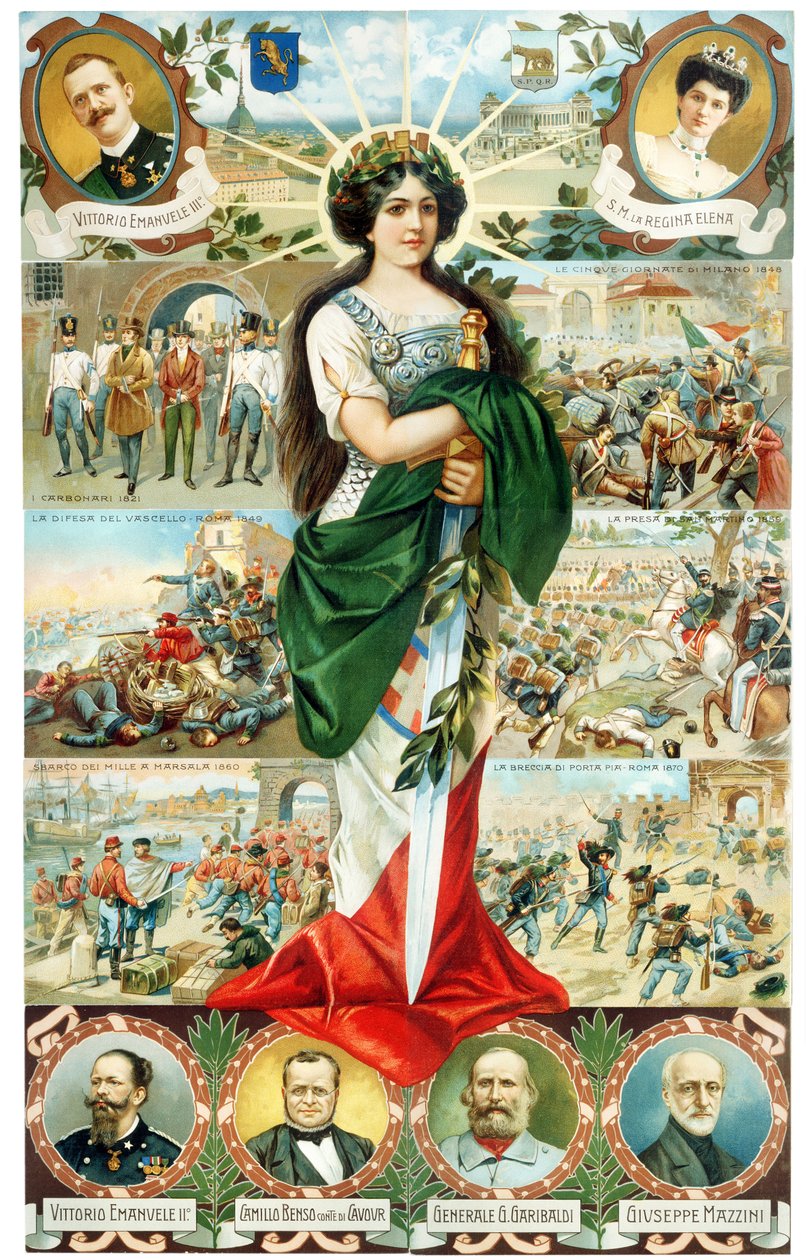 意大利Turrita 1911年版的 "意大利之歌"（Allegoria of Italy）。 作者 . .