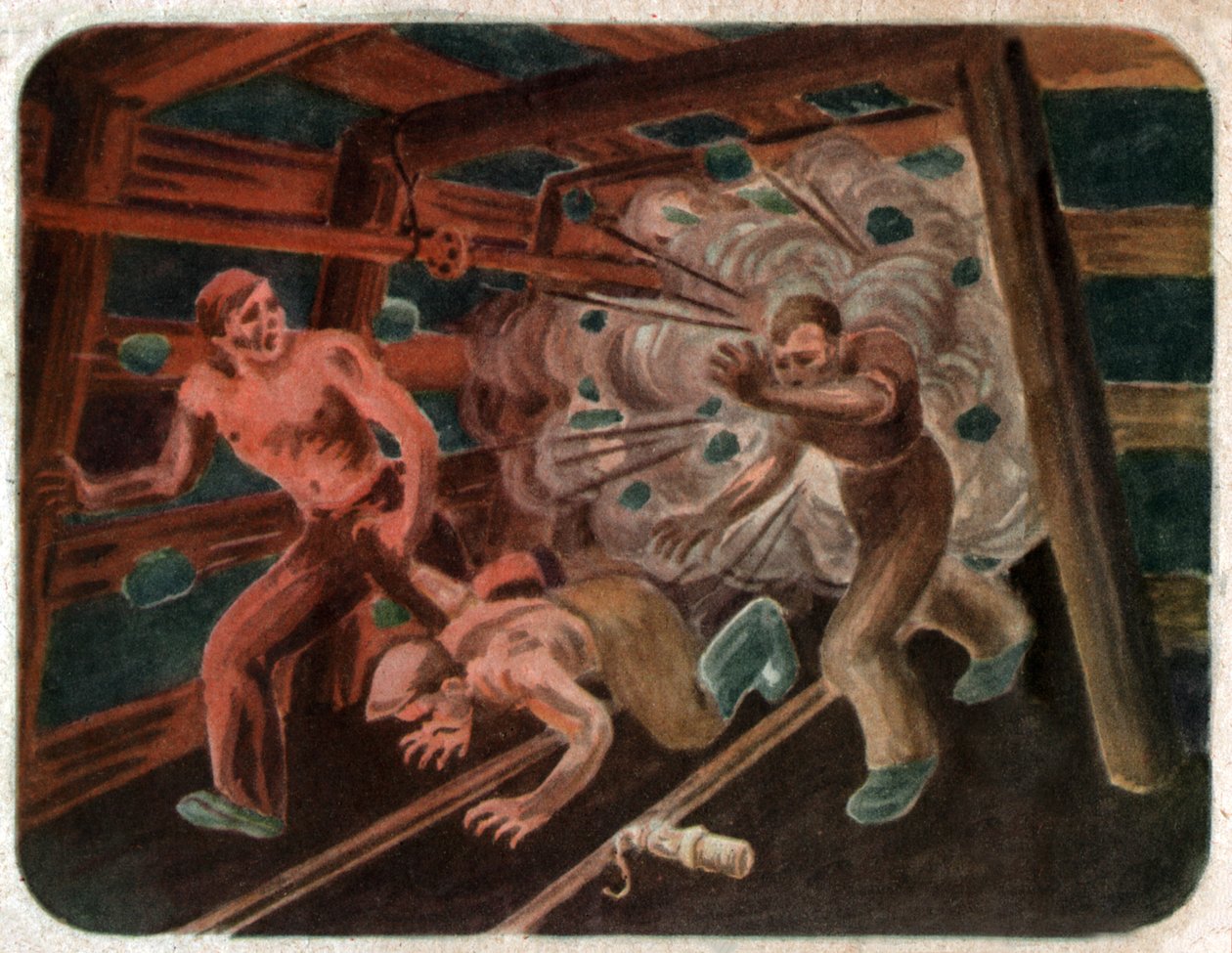 矿井中的事故，约1950年 作者 . .