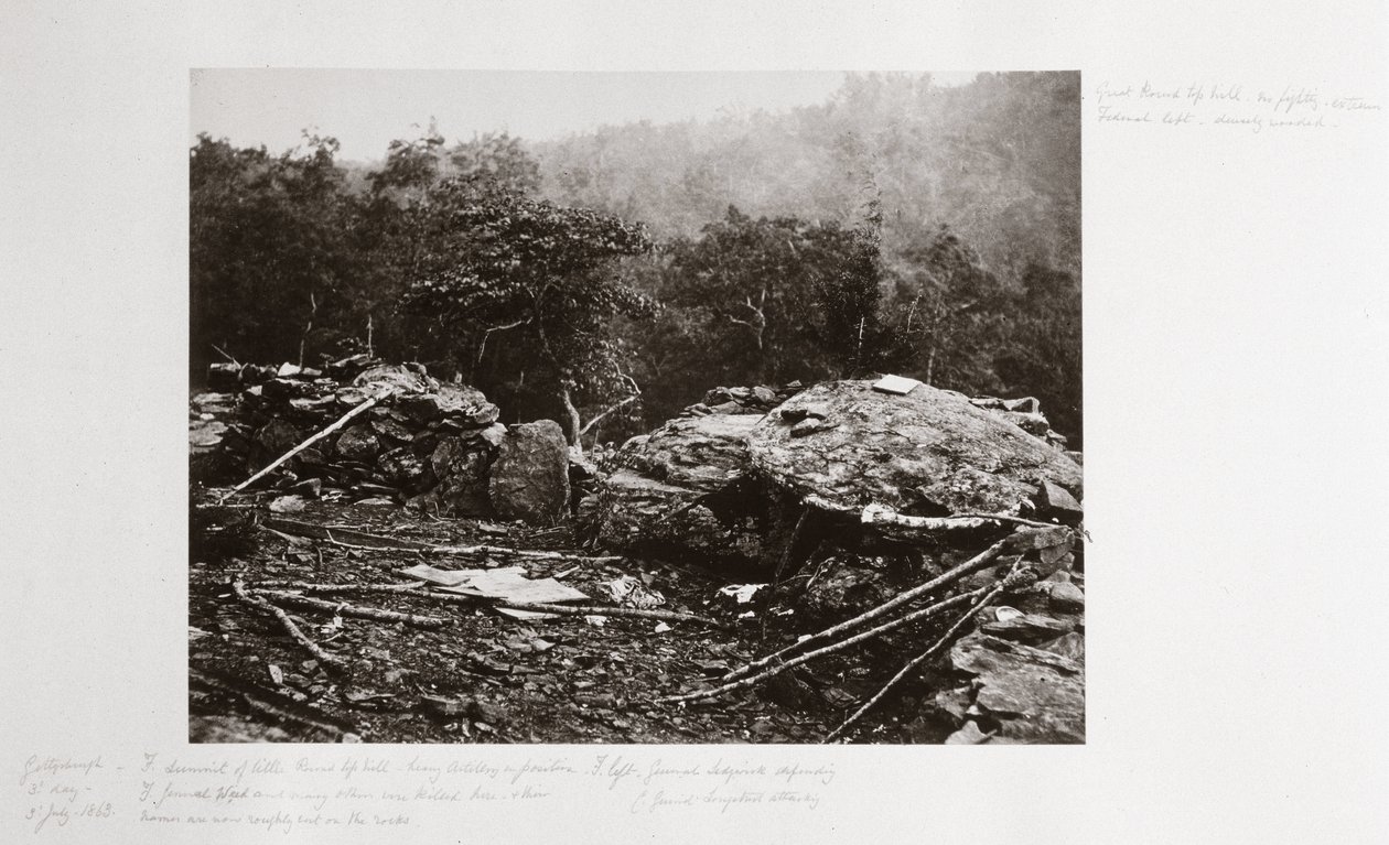 宾夕法尼亚州盖茨堡小圆顶山上的壁垒，1863年7月 作者 费迪南德·乔治·沃尔德米勒