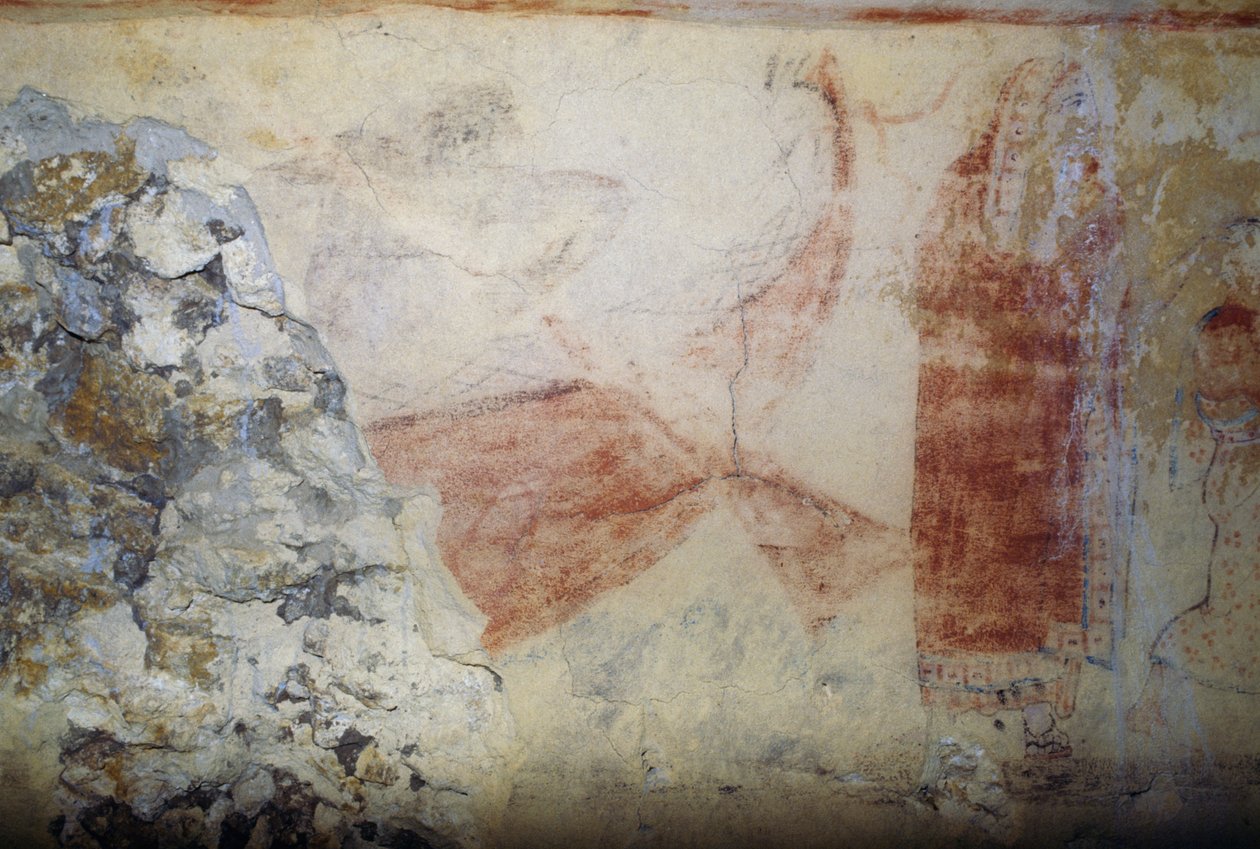 查伦的船，壁画，蓝色恶魔之墓，塔尔基尼亚墓园（联合国教科文组织世界遗产名录，2004年），意大利拉齐奥，伊特鲁里亚文明，公元前5世纪 作者 丹尼尔·范登克伯恩